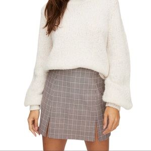 Aritzia Sunday Best Notched Check Skirt
